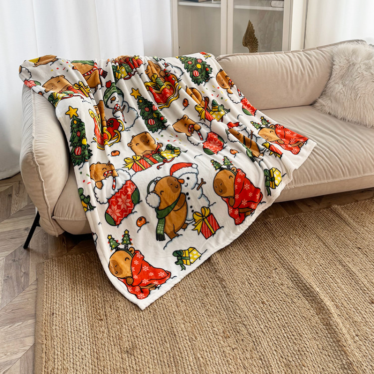 Плед Флісовий Love you Капібари та сніговики 150х200 см Плед Флісовий Love you Капібари та сніговики 150х200 см