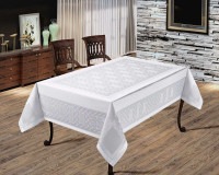 Скатертина Masali жаккардова 160х220 см модель 502 біла