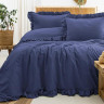 Постільна білизна варена бавовна з рюшами Saheser Saloni lacivert 200х220 см