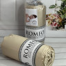 Простирадло сатинова Romeo Home 180x200+30 см з наволочками світло-бежева