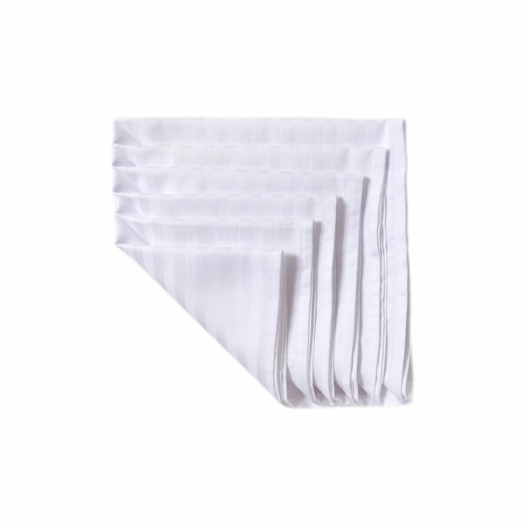 Набір столових серветок Iris Home Білий сатин страйп 1х1 35х35 см із 6 шт.