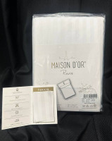 Простынь сатин-страйп Maison Dor 240х260 см с наволочками Крем