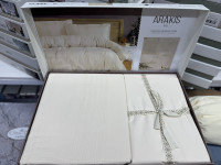Постельное белье Aran Clasy Ranforce Arakis V-5 евро с вышивкой