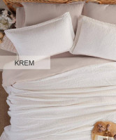 Покривало бавовняне Istanbul Zen Stone Krem 230x250 см з наволочками 50х70 см 
