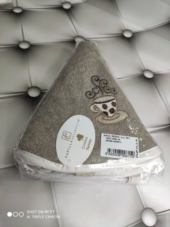 Набор круглых кухонных полотенец Pupilla из 3 -х шт. 50x50 см, модель 5