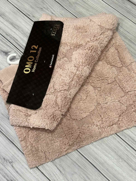 Набор ковриков для ванной Omo Home из 2-х штук 50х60 см + 60х100 см пудра