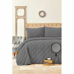Набор постельное белье с одеялом Karaca Home Cloudy gri серый евро
