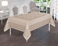 Скатертина Masali Jumbo Gunes жаккардова 160x220 см бежева