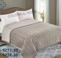 Покривало велюрове Colorful Home Зигзаг 200х230 см бежеве