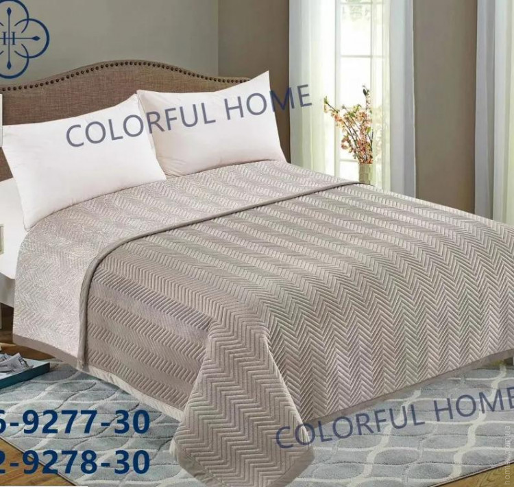 Покривало велюрове Colorful Home Зигзаг 200х230 см бежеве