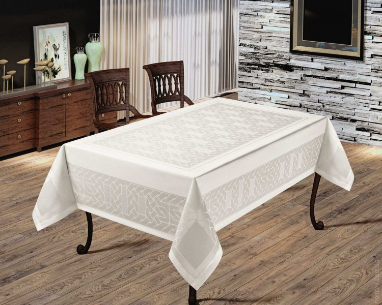 Скатертина Masali жаккардова 160х220 см модель 502 кремова
