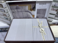 Постельное белье Aran Clasy Ranforce Arakis V-6 евро с вышивкой