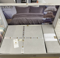 Покрывало жаккардовое Moda Box Belkis 240x260 см серо-бежевое с наволочками