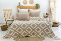 Покрывало муслиновое Saheser Sonia Beige 240x260 см с наволочками