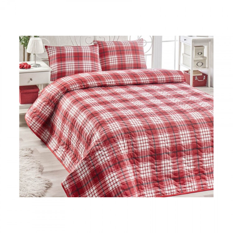 Покрывало Eponj Home Burberry kirmizi 200x220 см стеганное с наволочками