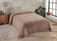 Простирадло махрове Uniko crown home 220x240 см Вензель темно-бежевий