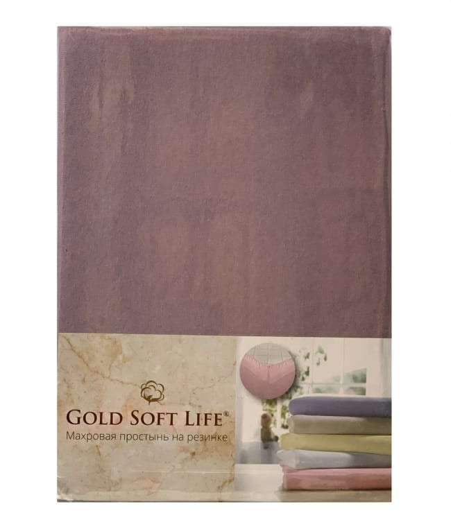 Простынь трикотажная на резинке Gold Soft Life Terry Fitted Sheet 180х200 см фиолетовая