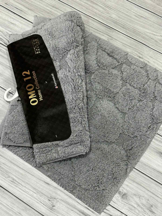 Набор ковриков для ванной Omo Home из 2-х штук 50х60 см + 60х100 см серые