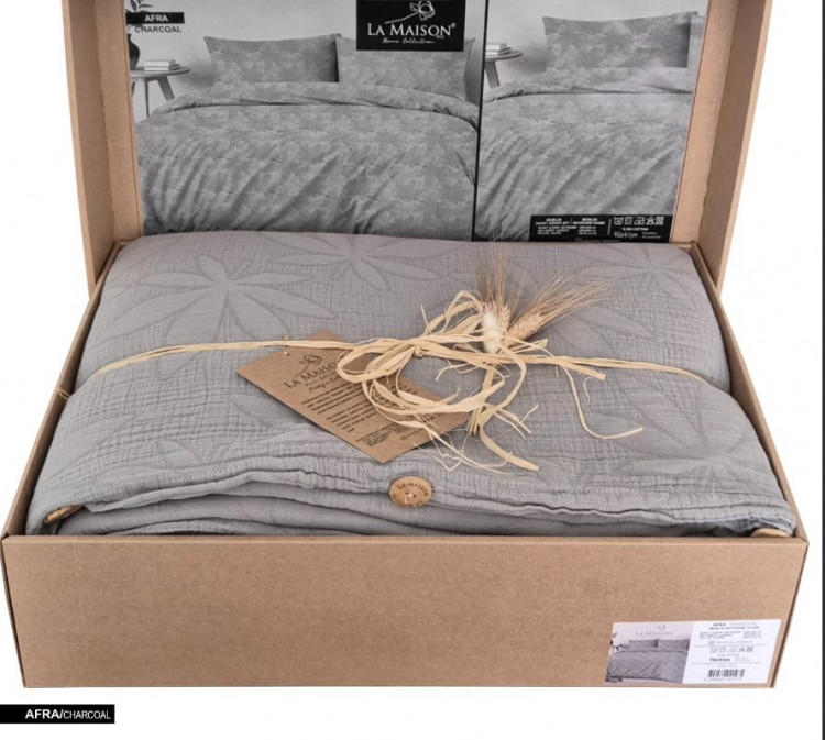 Постельное белье La Maison Afra Charcoal из муслина евро