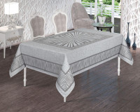 Скатертина Masali Jumbo Gunes жаккардова 160x220 см сіра