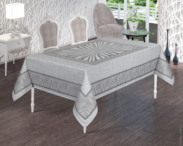Скатертина Masali Jumbo Gunes жаккардова 160x220 см сіра
