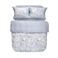 Постільна білизна Lotus Home сатин Wesiya сірий євро