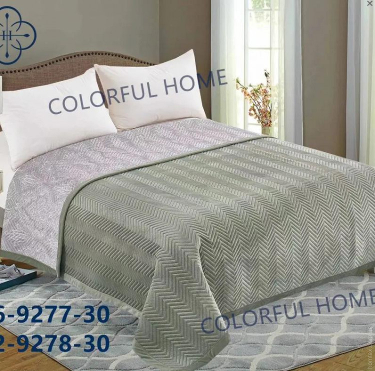 Покривало велюрове Colorful Home Зигзаг 200х230 см м'ятне