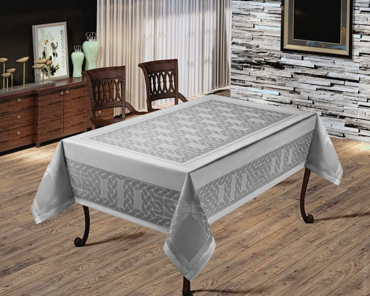 Скатертина Masali жаккардова 160х220 см модель 502 сіра