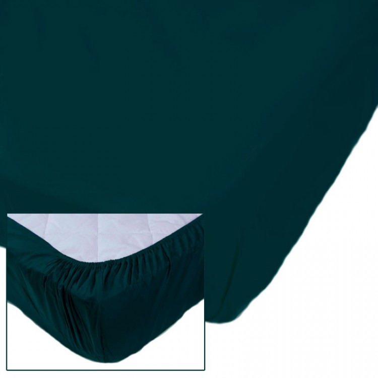 Простынь на резинке SoundSleep Dyed Green 160х200 см