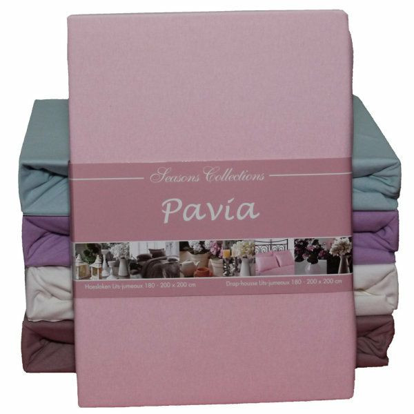Простынь Pavia трикотажная на резинке светло-розовая 90-100x200 см