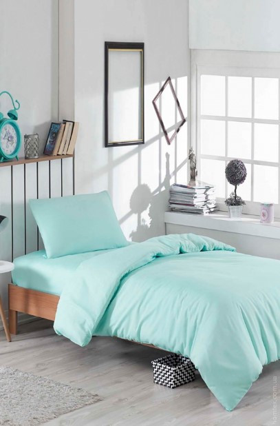Постельное белье Eponj Home Paint D.Boya K.Mint ранфорс полуторний