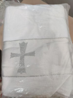 Крыжма для крещения Ekin велюр+махра, плотная, размер 80x140 см