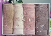Набір махрових рушників Maison Dor Hearts Soft з 4-х штук 30х50 см Набір махрових рушників Maison Dor Hearts Soft з 4-х штук 30х50 см