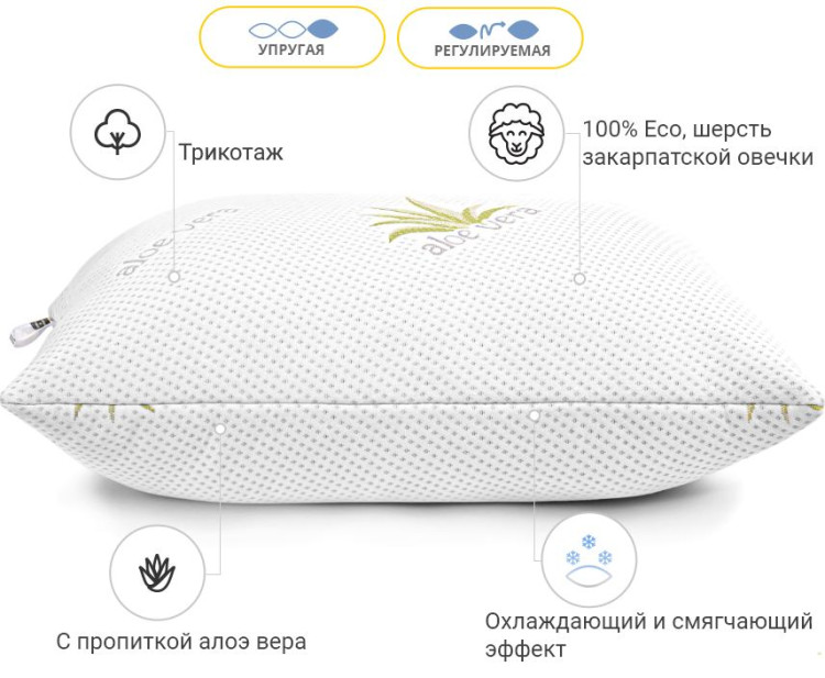 Подушка шерстяная Dorotea 40x60 см, №726, упругая