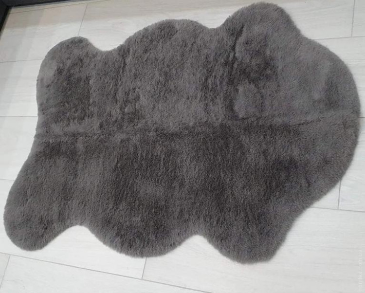 Мягкий пушистый фигурный коврик Armada 100x140 см антрацит