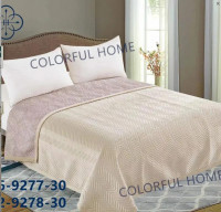 Покривало велюрове Colorful Home Зигзаг 200х230 см молочне