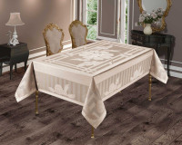 Скатертина Masali жаккардова 160х220 см модель 503 бежева