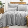 Постільна білизна варена бавовна з рюшами Saheser Saloni gri 200х220 см