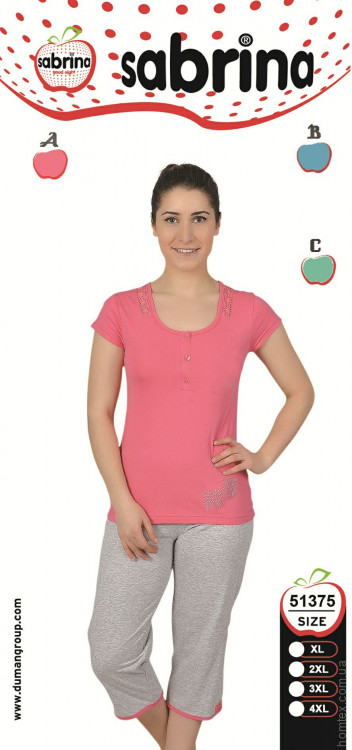 Пижама с капри (цвет розовый) Sabrina sab 51375