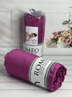 Простирадло сатинова Romeo Home 180x200+30 см з наволочками фуксія
