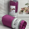 Простирадло сатинова Romeo Home 180x200+30 см з наволочками фуксія