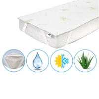 Наматрасник Mirson Alberto Тенсель (MODAL) Seasons Aloe Vera 150x200 см, №1050 (непромокаемый на резинке по углам)