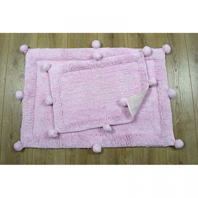 Набор ковриков для ванной Irya New Stria pembe розовый 40x60 см + 60x90 см