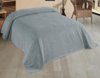 Простирадло махрове Uniko crown home 220x240 см Фламінго світло-сіре