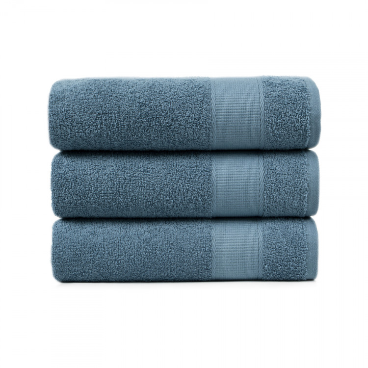 Полотенце махровое Lotus Home Dena серо-синее 50х90 см