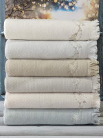 Набор махровых полотенец Pupilla вафелька + махра 70х140 см из 6 шт., модель 1