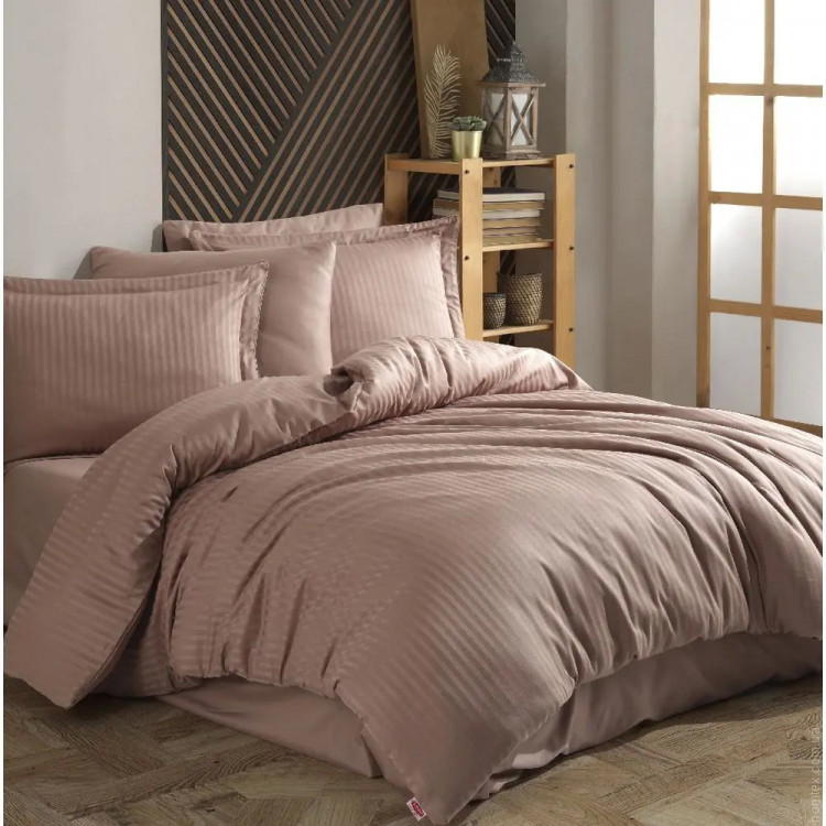 Постельное белье Hobby Exclusive Sateen Diamond Cizgili капучино евро