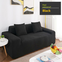 Чехол на двухместный диван HomyTex трикотаж-жатка Черный