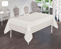 Скатертина Masali Jumbo Gunes жаккардова 160x220 см молочна