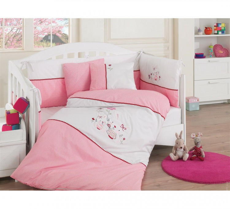Набор Cotton Box Mommy pembe с защитой и одеялом в кроватку для новорожденных